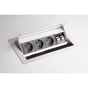ELDATA1 | Steckdosenleiste (inkl. Fräsung) | 3 x Steckdose | 2 x RJ45 - Zubehör - buerostuhl24