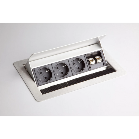 ELDATA1 | Steckdosenleiste (inkl. Fräsung) | 3 x Steckdose | 2 x RJ45 - Zubehör - buerostuhl24