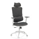 Homeoffice-Bürostuhl ERGOMY WF mit grauem Stoffbezug und weißem Rahmen von MyBuero