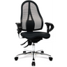 Profi-Bürostuhl SITNESS 15 U2 in Schwarz mit Netzrückenlehne und glänzendem Fußkreuz von Topstar