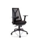 Homeoffice-Bürostuhl FALUN BASIC in Schwarz mit Netzrückenlehne und Armlehnen von hjh OFFICE