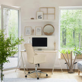 Home-Office-Bürostuhl SOLAO 400 in Beige mit Rollen und Armlehnen von hjh OFFICE