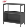 Graphitfarbenes Unterstellregal FlexWall mit offenem Fach und Sockelgestell von hjh OFFICE PRO