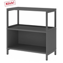 Graphitfarbenes Unterstellregal FlexWall mit offenem Fach und Sockelgestell von hjh OFFICE PRO