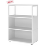 Weißes Regal FlexWall mit drei offenen Ablagefächern und schwarzen Stellfüßen von hjh OFFICE PRO