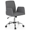 Homeoffice-Bürostuhl FLOW mit grauem Stoffbezug und glänzendem Sternfuß auf Rollen von hjh OFFICE