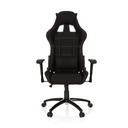 Schwarzer Gamingstuhl GAME FORCE mit Stoffbezug, weißen Ziernähten und Armlehnen von hjh OFFICE