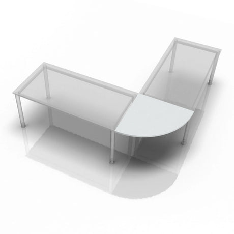 Grauer Eckwinkel HE90 / HE91 mit runder Ecke und minimalistischem Metallgestell von hjh OFFICE PRO