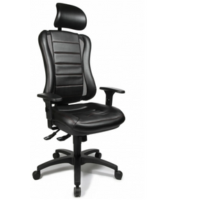 Schwarzer Profi-Bürostuhl HEAD POINT RS mit Kopfstütze und Armlehnen von Topstar