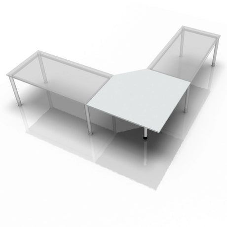 Graue Trapezplatte JT12 mit den Maßen 120 x 120 mm und metallenen Beinen von hjh OFFICE PRO
