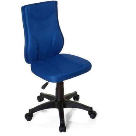 Blauer Kinderdrehstuhl KIDDY BASE mit Stoffbezug und schwarzem Fußkreuz auf Rollen von hjh OFFICE