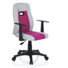 Kinderdrehstuhl KIDDY EXTRA in Grau und Pink mit schwarzen Armlehnen und Rollen von hjh OFFICE