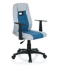Kinderdrehstuhl KIDDY EXTRA in Grau und Blau mit schwarzen Armlehnen und Rollen von hjh OFFICE
