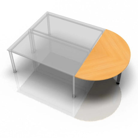 Ansatztisch LA60 G / LA80 G / LA160 G in Buche-Optik mit halbkreisförmiger Tischplatte von hjh OFFICE PRO