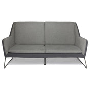 Hellgraues Loungesofa LAGUN mit dunkelgrauen Akzenten und schlanken Metallbeinen von hjh OFFICE