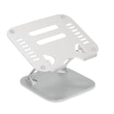 Silberne Laptopunterlage LAPTOP STAND mit Belüftungsschlitzen und verstellbarem Gestell von hjh OFFICE