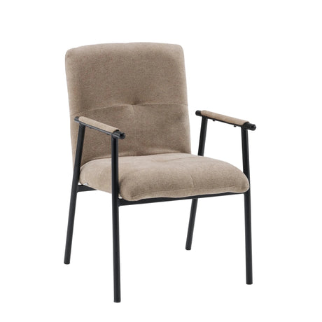 Sessel Lifea Flex mit braunem Stoffbezug und schwarzem Metallgestell von hjh LIVING