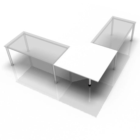 Weiße Trapezplatte LT12 G mit schlichtem Design und Metallbeinen von hjh OFFICE PRO