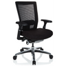 High-End-Bürostuhl NOVA PRO ALU in Schwarz mit Netzrückenlehne und glänzendem Fußkreuz von hjh OFFICE
