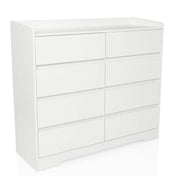Weiße Kommode OSOYRO mit acht Schubladen und einer Ablagefläche von hjh LIVING