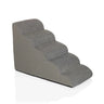 Graue Haustiertreppe PAWY STEP 5 mit vier Stufen und strukturiertem Stoffbezug von hjh LIVING