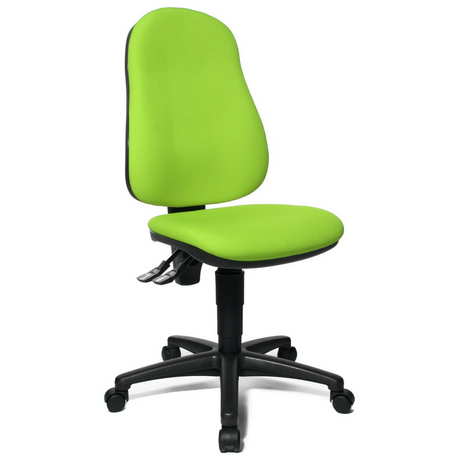 Homeoffice-Bürostuhl POINT 60 mit grünem Bezug und schwarzem Fußkreuz auf Rollen von Topstar