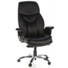 Luxus-Chefsessel PRADO aus schwarzem Kunstleder mit gepolsterten Armlehnen von hjh OFFICE