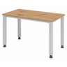 Höhenverstellbarer Schreibtisch QUEO 612 S in Asteiche mit silberfarbenem Gestell von hjh OFFICE PRO