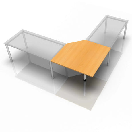 Trapezplatte RT12 aus buchenfarbenem Holz mit quadratischer Form von hjh OFFICE PRO