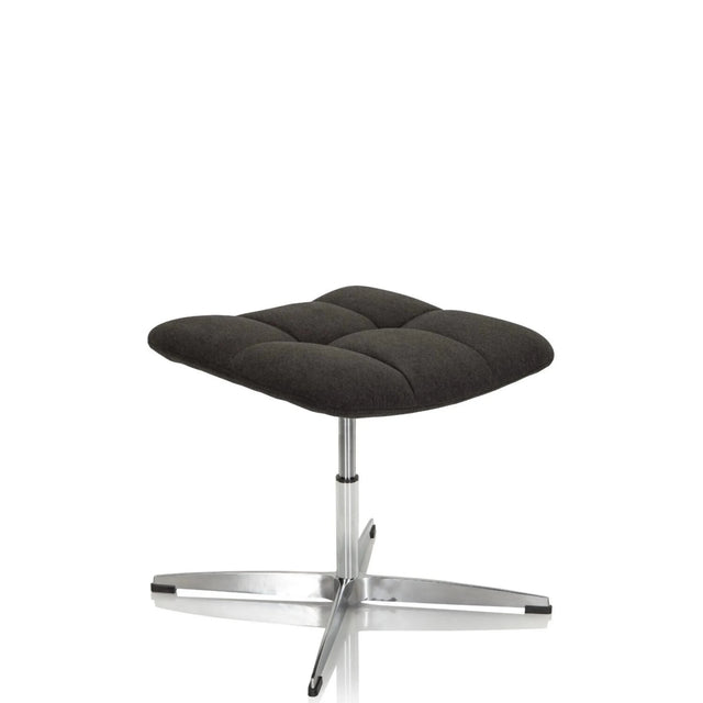 Schwarzer Polsterhocker SARANTO mit Stoffbezug und vierstrahligem Metallfuß von hjh OFFICE