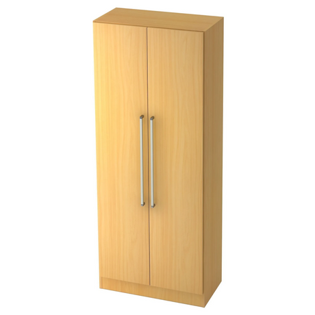 Zweitüriger Aktenschrank SIGNA G 7100 in Buche-Optik mit zwei silberfarbenen Chromgriffen von hjh OFFICE PRO