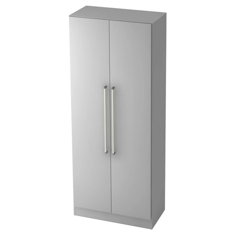 Grauer Aktenschrank SIGNA G 7100 mit zwei Türen und Chromgriffen von hjh OFFICE PRO