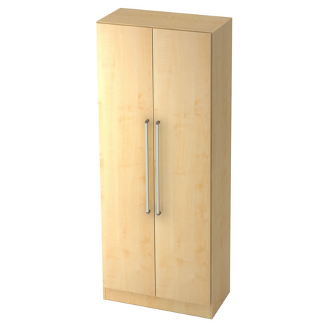 Aktenschrank SIGNA G 7100 in Ahorn-Optik mit zwei Türen und silbernen Chromgriffen von hjh OFFICE PRO