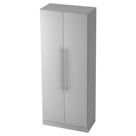 Grauer Aktenschrank SIGNA G 7100 aus Kunststoff mit zwei Türen und Relinggriffen von hjh OFFICE PRO