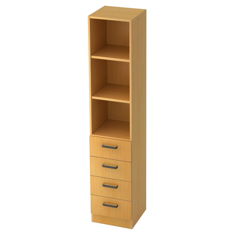 Regal SIGNA G 7600 in buchenfarbenem Dekor mit drei offenen Fächern und vier Schubladen von hjh OFFICE PRO