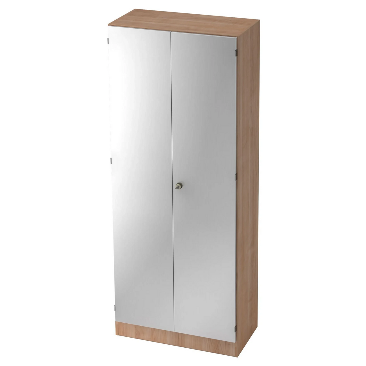 Aktenschrank SIGNA K 6100 SG in Nussbaum-Optik mit zwei silbernen Türen von hjh OFFICE PRO