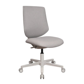 Homeoffice-Bürostuhl Sitflex Lady in Farbe Taupe mit weißem Fußkreuz und Rollen von hjh OFFICE