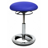Stehhilfe SITNESS BOB mit blauem Bezug und einem glänzenden Standfuß aus Metall von Topstar