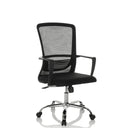 Homeoffice-Bürostuhl STAR-TEC S in Schwarz mit Netzrückenlehne und glänzendem Fußkreuz von hjh OFFICE