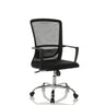 Homeoffice-Bürostuhl STAR-TEC S in Schwarz mit Netzrückenlehne und glänzendem Fußkreuz von hjh OFFICE