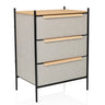 Kommode STUVAR in Taupe mit drei Schubladen, Holzgriffen und schwarzem Metallgestell von hjh LIVING