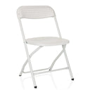 Weißer Outdoor-Stuhl TUDELA XXL PRO W mit perforierter Sitzfläche und Rückenlehne von hjh OFFICE