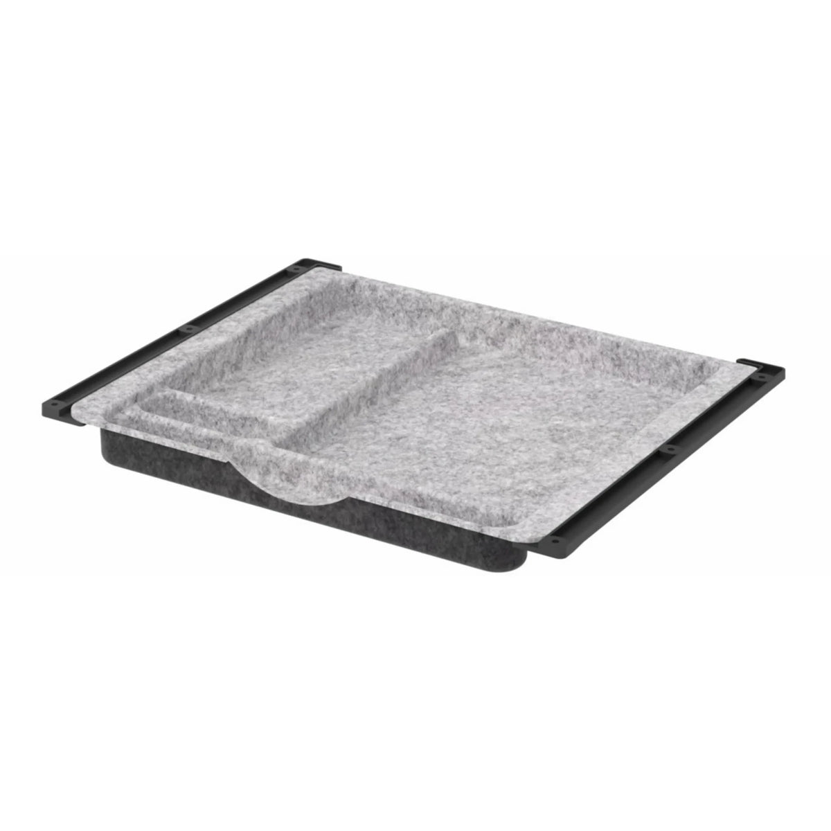 Grau melierter Filzorganizer UCF1 für eine Schublade mit schwarzer Einfassung von hjh OFFICE PRO