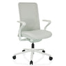 High-End-Bürostuhl VERVIO in Lichtgrau mit Netzrückenlehne und Rollenkreuz von hjh OFFICE