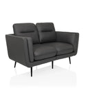 Graues Loungesofa VINTALUX mit zwei Sitzplätzen und schlanken schwarzen Beinen von hjh LIVING