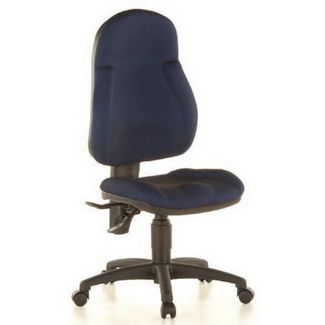 Home-Office-Bürostuhl WELLPOINT 10 mit blauem Stoffbezug und schwarzem Fußkreuz von Topstar