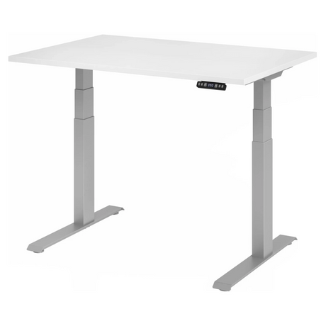 Elektrisch höhenverstellbarer Schreibtisch XDKB 12 S in Weiß mit digitalem Display von hjh OFFICE PRO