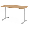Elektrisch höhenverstellbarer Schreibtisch XDSM 16 S in Asteiche mit weißem Gestell von hjh OFFICE PRO