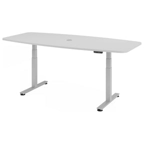 Elektrisch höhenverstellbarer Schreibtisch XDSM 22 S in Grau mit Kabeldurchlass von hjh OFFICE PRO