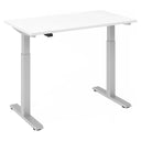 Elektrisch höhenverstellbarer Schreibtisch XMST 612 S in Weiß und Silber mit T-Fuß-Gestell von hjh OFFICE PRO